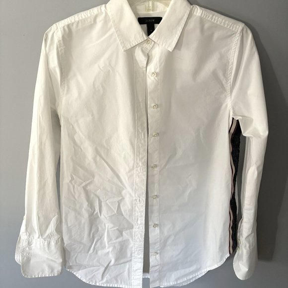 J.CREW I Sequin Side Stripe Button Down Shirt I Size 4 - Picture 2 of 6